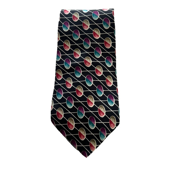 Christian Dior Monsieur Necktie Men's All Silk Black Geometric Design - Picture 1 of 7